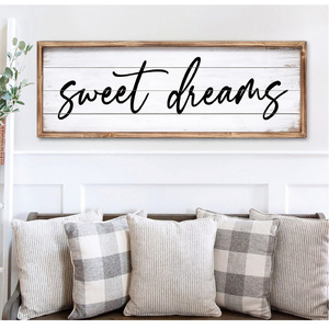 Décoration murale Sweet Dreams au-dessus du lit 42"X15" – Grande plaque murale pour <span class=keywords><strong>chambre</strong></span> à <span class=keywords><strong>coucher</strong></span>, panneau de <span class=keywords><strong>chambre</strong></span> style ferme, décor de <span class=keywords><strong>chambre</strong></span> d'amis encadré en bois - Product Image 2