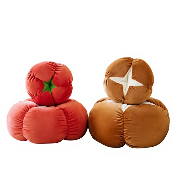 Creative Shiitake Mushroom Tomato Throw Pillow Polyester Material PP Cotton Filling Unisex Living Room Bedside Decor Gift