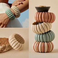 Bracelet Zooying de luxe léger, large, fait main, élastique, géométrique, en perles acryliques pour femme