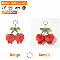 Porte-clés en peluche cerise personnalisé, pendentif fruit en peluche doux, cadeau promotionnel OEM ODM