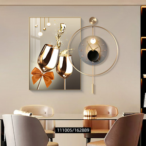 2024 nuovo stile decorazione ristorante high-end <span class=keywords><strong>di</strong></span> lusso vino <span class=keywords><strong>di</strong></span> <span class=keywords><strong>vetro</strong></span> <span class=keywords><strong>di</strong></span> cristallo <span class=keywords><strong>di</strong></span> porcellana arte orologio da parete <span class=keywords><strong>moderni</strong></span> dipinti in <span class=keywords><strong>vetro</strong></span> - Product Image 1