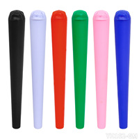 Vente en gros de tubes coniques en plastique transparent résistant aux enfants pour cigarettes, tubes à rouler pour cigares, pré-remplis, 122 mm, avec bouchon à pression