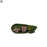 Missile 3D en forme de requin N O.F Silicone PVC étanche en caoutchouc souple requin Animal drôle Missile Patch pour chemise tactique sac bricolage