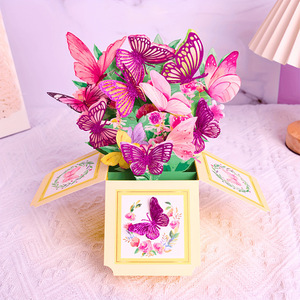 Nouvelle conception de carte de vœux en papier 3D avec motif floral, impression UV et estampage or, à faire soi-même pour la fête des mères - Product Image 2