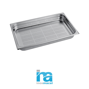 Bandeja perforada de acero inoxidable GN 1/1 para alimentos, 53 × 32.5 × 6.5 h cm, 1287 g, Inox Macel - Product Image 4
