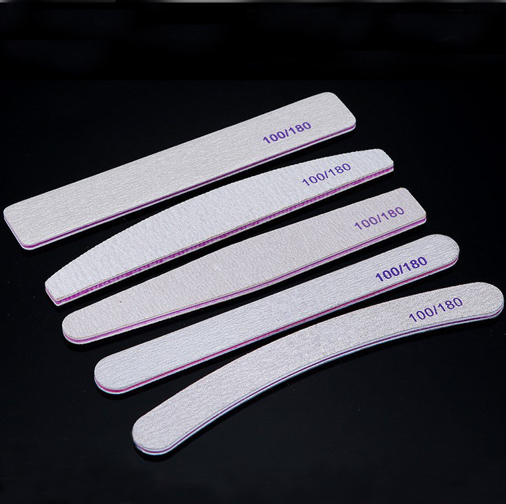 Пилочки для ногтей, наждачная бумага, лайм 100/180 Двусторонняя шлифовальная буферный блок набор серый Зебра пилочка для ногтей УФ-гель для ногтей маникюрный набор инструментов