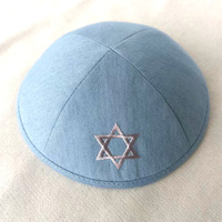 Top Kipot Demin Kippah con logotipo de oso bordado personalizar sombrero de judaísmo para boda Bar Mizvah Bar Mitzvah