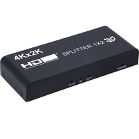 Divisor de Señal Metálico Suibo 4Kx2K 1x2 3D 1080P, Caja de Salida Dual de Audio y Video para TV, Monitor, Proyector, DVD, STB
