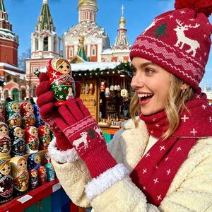 Christmas Beanies <b>Scarf</b> Set Knitted Warm Cap Adult Teens Holiday New Year Gift Box for Children Xmas Santa <b>Hat</b> - Product Image 5