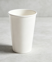 Gobelets en papier simple paroi enduits pour usage industriel, double revêtement PE, blancs, pour café glacé, jus, bubble tea, avec logo personnalisé, vente en gros