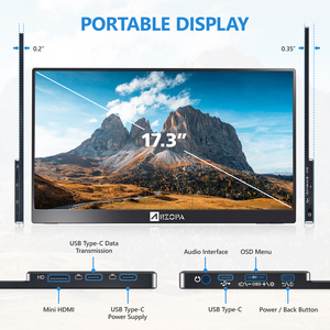 17.3 pouces 1080p type-c 3ms réponse ips hdr <span class=keywords><strong>144hz</strong></span> <span class=keywords><strong>portable</strong></span> gaming écran moniteur jeu préféré lecteur mince moniteur pour ordinateur <span class=keywords><strong>portable</strong></span> - Product Image 5