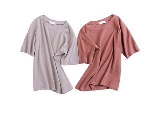 T-Shirt in bianco all'ingrosso di alta qualità tinta unita manica corta t-Shirt da <span class=keywords><strong>donna</strong></span> in cotone t-Shirt di base per le signore Top corto Mujer - Product Image 6