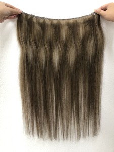 Factory Price Nasa Hair 24 Inches Brown Double <b>Braided</b> Weft Vietnamese Virgin Remy Kinky Straight Hair Weaving <b>Extensions</b> - Product Image 1
