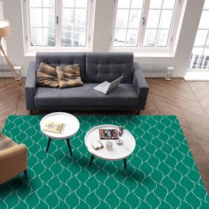 Tapis moderne de luxe à rayures géométriques vertes de Noël antidérapant pour chambre à coucher et salon décoration intérieure en stock - Product Image 5