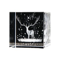 Bloc de cristal gravé au laser 3D 40x80mm, motif goutte d'eau, planète lunaire, galaxie, nuage, cœur, décoration de table créative, souvenir pour bureau