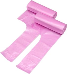 Bolsas de Basura para Baño Huamaohengchun de 4 Galones, 5 Rollos/100 Unidades, Asas Pequeñas, Color Rosa, Material LDPE Resistente - Product Image 2