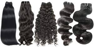 ผมเรมี่แท้ลอนธรรมชาติแบบดิบอินเดียยาว24นิ้วสำหรับต่อผมบริสุทธิ์แบบคู่สีดำธรรมชาติแบบเส้นเดี่ยว - Product Image 2