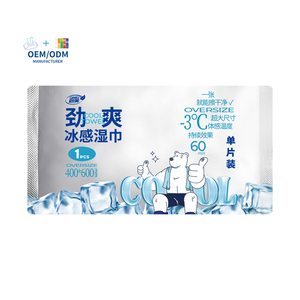 Lingettes humides individuelles personnalisées pour l'été, effet rafraîchissant naturel, abaissement de température en 3 secondes, pour la fatigue du conducteur, testées cliniquement, certifiées véganes - Product Image 1