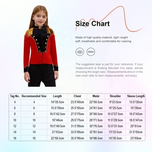 Ropa de baile para niños de 4 a 16 años, disfraz de uniforme de Cosplay, chaqueta de terciopelo de manga larga, ropa de actuación para niñas - Product Image 6