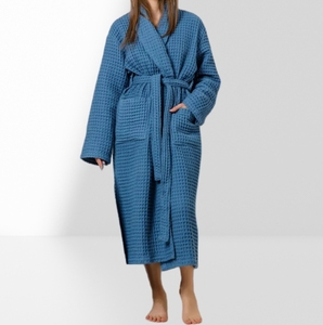 Custom Unisex Couple's Cotton <strong>Waffle</strong> Bath <strong>Robes</strong> Embroidered Logo Spa <strong>Robes</strong> Dressing Gown Bridal Hotel <strong>Robes</strong> for Men Women - Product Image 2