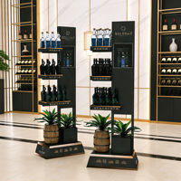 Étagère de présentation en métal pour magasin de détail, 3 niveaux, pour bières, boissons, spiritueux, whisky, vodka, vin