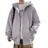 Blouson Bomber Hiver Homme Doublé Polaire Épais à Capuche Style Instagram Nouvelle Collection Chaud Uni avec Fermeture Éclair et Poches