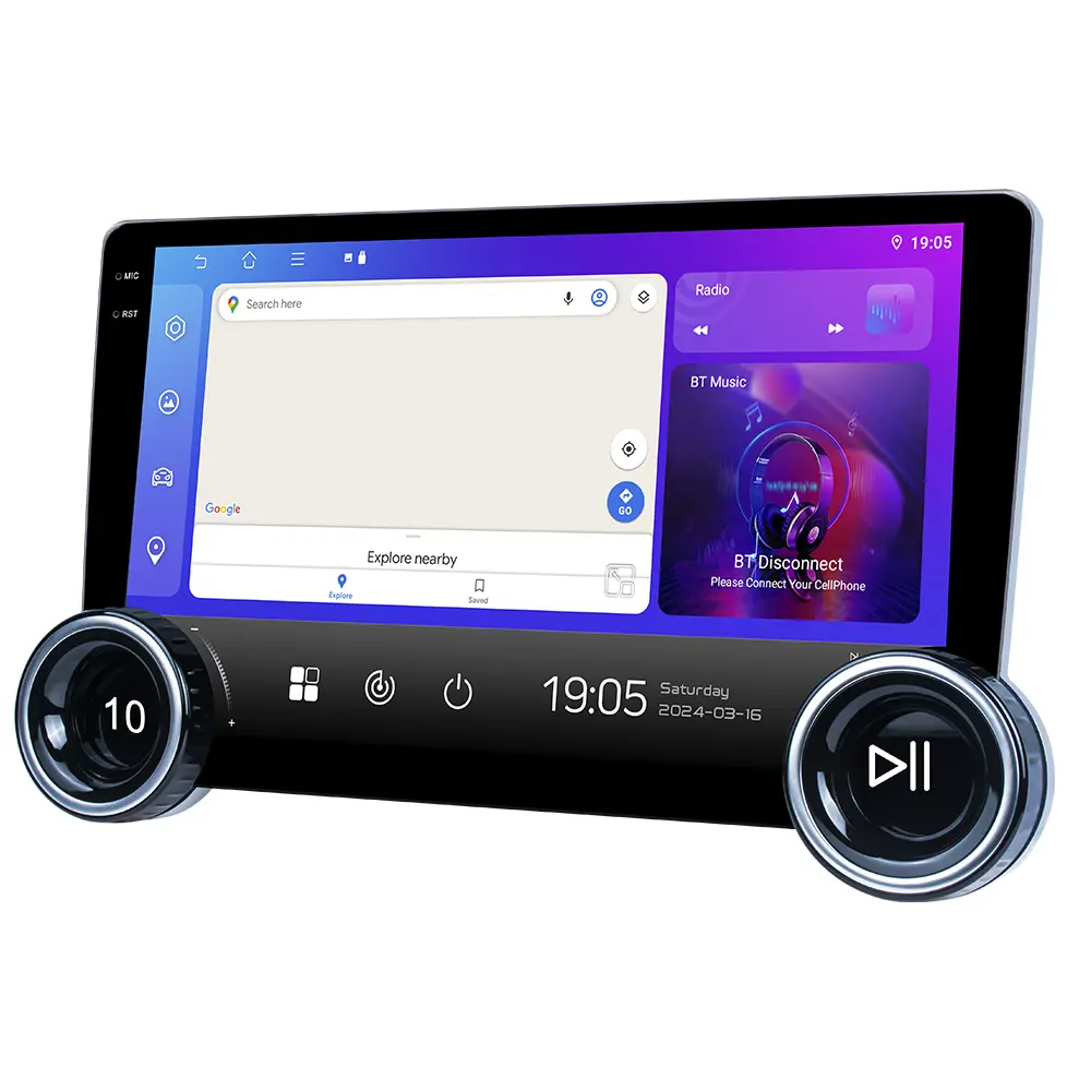 8581 Android đa phương tiện xe máy nghe nhạc núm kép 8 Core 6 + 128 gam 10.1 inch màn hình với 4 gam Fan Android đài phát thanh tự động