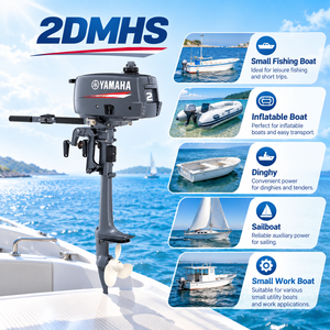 <span class=keywords><strong>Moteur</strong></span> <span class=keywords><strong>hors</strong></span>-<span class=keywords><strong>bord</strong></span> portable Yamaha 2DMHS 2HP 1,5kW 50cc monocylindre 2 temps pour la pêche, les bateaux pneumatiques, les bateaux à rames et les voiliers - Product Image 2