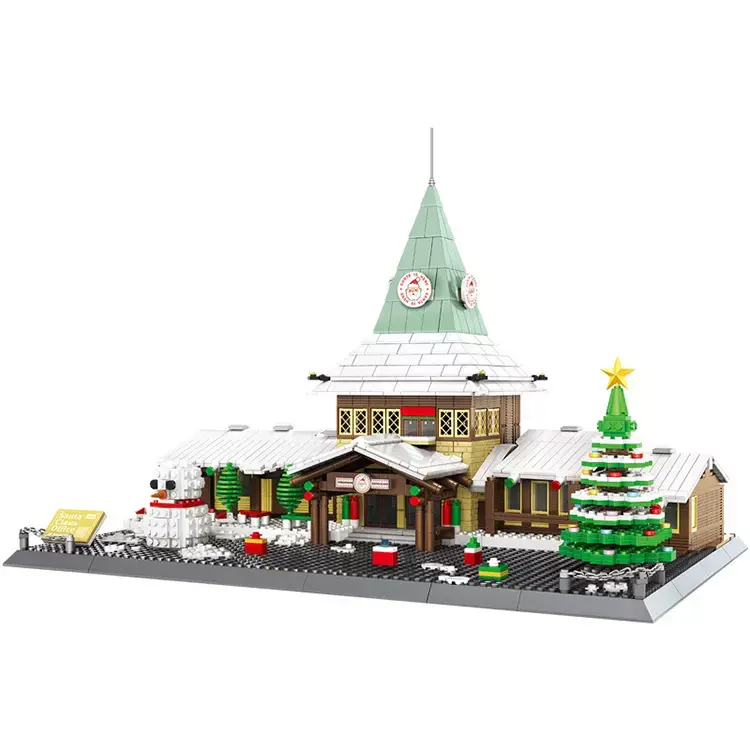 2022 new design children Creative Particle Building Block set Christmas Toy House model building blocks