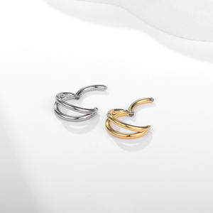 Anillos Dobles de Titanio para la Nariz, Calibre 16G, Aro PVD para Tragus, Daith, Rook, Concha, Hélix, Cartílago, Piercing de Nariz, Joyería para Septum, Clicker - Product Image 3