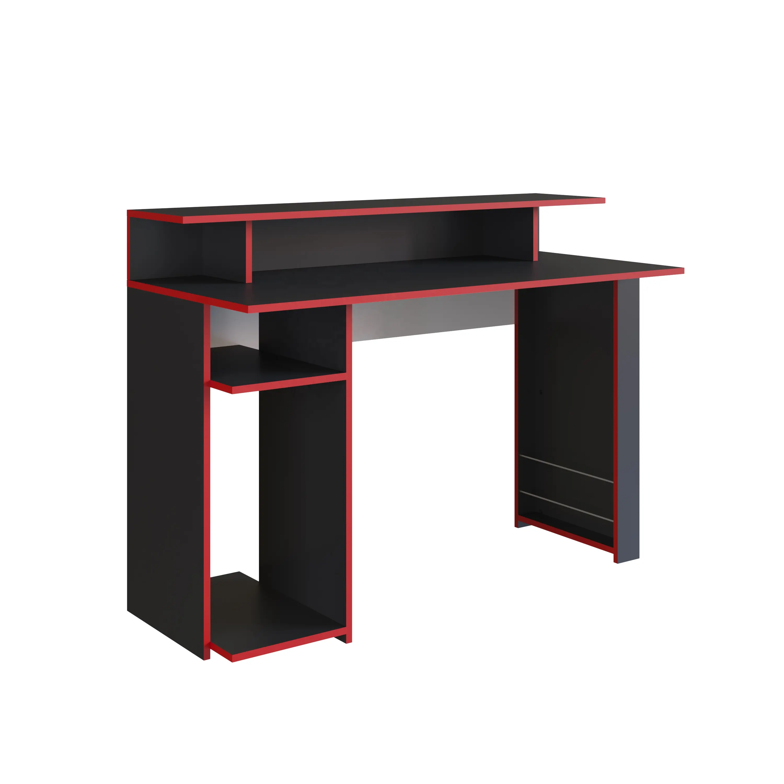 Moderne Stijl Gaming Desk Inspireren Tijdschrifthouder Commercieel Meubilair Home Office Spaanplaat Zwart/Rood Kleur Brazilië Design