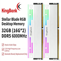 Mémoire RAM DDR5 KingBank 16 Go 6000 MHz RGB, puce Hynix A-die CL26, haute performance, AMD EXPO, ECC intégré, PMIC pour PC de bureau