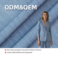 Tissu Sergé Mini TR Doux Extensible 2/2 en 75% Polyester, 20% Rayonne, 5% Lin et Spandex, Idéal pour Blazers, Pantalons à Jambes Larges et Robes - Vente Chaude