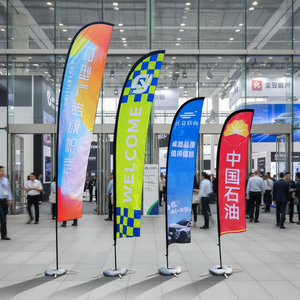 للبيع بالجملة أعلام شاطئ ريشة أحادية الوجهين بأحجام مختلفة للإعلان عن لافتات أعلام ترويجية مختلفة للحصة الأرضية - Product Image 1