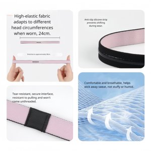 عصابة رأس مرنة مضادة للانزلاق وقابلة للتنفس مصنوعة من النايلون للرجال والنساء، مناسبة لليوغا والجيم والجري والرياضة، مع إمكانية طباعة شعار مخصص - Product Image 5