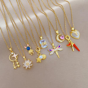 Encantadora estrella Luna <span class=keywords><strong>diablo</strong></span> ojo collar de acero inoxidable elegante insecto mariposa libélula flor forma Collar para mi <span class=keywords><strong>hija</strong></span> - Product Image 6