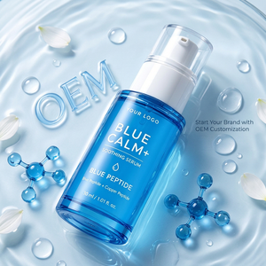 Suero Calmante Blue Calm+ 30ml, Humectante Facial con Péptidos, Personalización OEM - Product Image 1