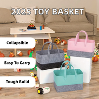 Panier à linge pliable en feutre non tissé avec poignées, grande capacité, durable, carré, pour jouets et vêtements sales – Tendance 2025, vente en gros