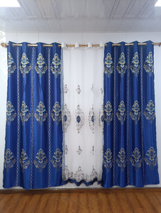 Rideau jacquard populaire en Afrique, occultant total, double couche, avec voile brodé - Product Image 4