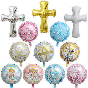 Globo de 18 Pulgadas <span class=keywords><strong>Mi</strong></span> Bautizo Primera Comunión Vela de Sagrada Comunión para Decoración de Fiesta Baby Shower Cruz - Product Image 1