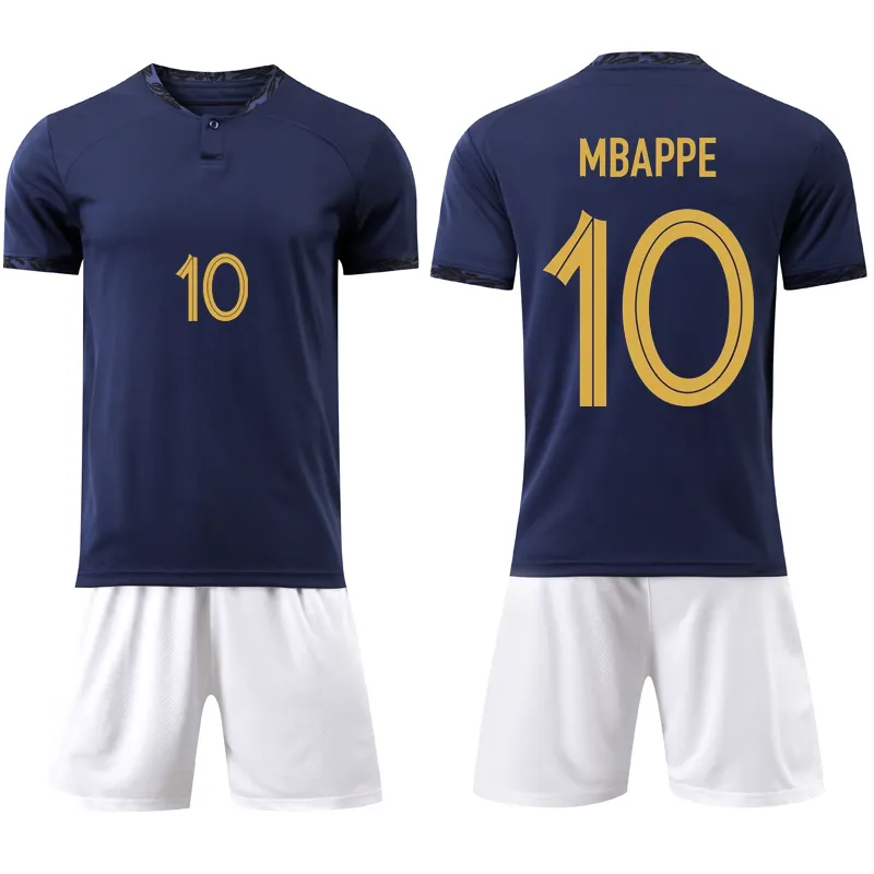 Camisetas de fútbol personalizadas para hombre, nuevo diseño, 2022 poliéster, Francia, 100%