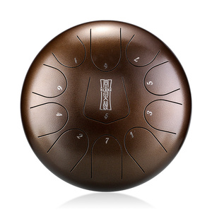 Jelo Customization 10 pouces Titanium Alloy Steel <span class=keywords><strong>Handpan</strong></span> 8 notes C/D Tone avec languette en acier au carbone Tambour de réservoir - Product Image 1