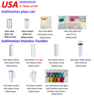 Nouvelle arrivée sublimation verre bière chope 15oz bricolage blanc sublimation verre peut tasse avec couvercle en bambou et paille pour la chaleur PressPrinting