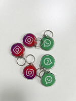 Logo personnalisé impression 30mm 213 époxy carte porte-clés partager médias sociaux téléphone porte-clés étanche NFC époxy étiquette