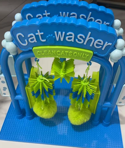 Cepillo arqueado autolimpiante para gatos, juguete masajeador con bola de hierba gatera, removedor de pelo para el aseo de gatos de interior - Product Image 6