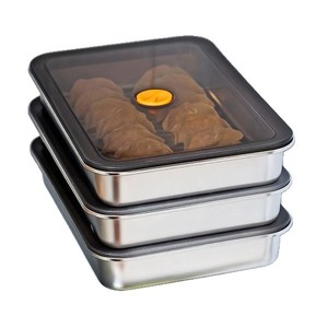Dumpling Storage <b>Box</b> 304 Stainless Steel Airtight Rectangular Food Container For Refrigerator <b>Freezer</b> - Product Image 5