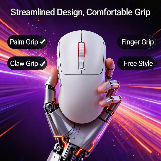 G19 Tri-Mode Gaming Mouse (2.4G+BT+Wired) 20G Acceleration Suitable for Laptops Desktops and Tablets