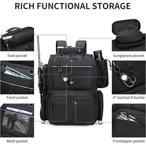Échantillon Gratuit : Sac de Pêche Léger pour l'Extérieur avec Porte-Canne, Sac à Dos de Pêche Étanche pour Boîte à Matériel de Pêche - Product Image 3