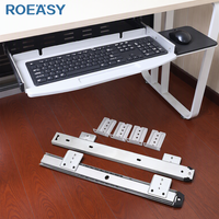 Support de montage réglable pour clavier coulissant sous le bureau, largeur 27 mm, 14 pouces, silencieux