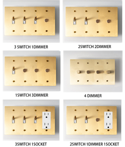 Tùy Chỉnh Chúng Tôi Tiêu Chuẩn Tường Kéo Chuyển Đổi Vàng Đen Retro Bronze SS 4 Tấm 30 Ngày Brass Knulred Chuyển Đổi DIY 110V Ổ Cắm Dimmer - Product Image 4